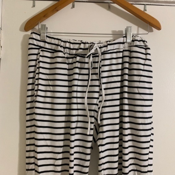 Black and White Striped Joggers Size Large - Picture 4 of 7